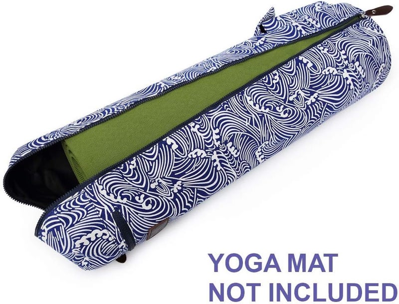 Fremous Yoga Mat Bag,Full-zip Exercise Yoga Mat Canvas Carry Bag for Women and Men - Double Storage Pocket,Easy Access Zipper, Adjustable Shoulder Strap and Handle,Fits Most Mat - Image 2